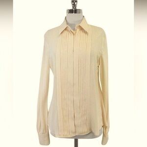 Loro Piana - Charlize cream Silk Blouse 12 nwt luxury Italian casual fall